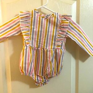 Cotton striped romper